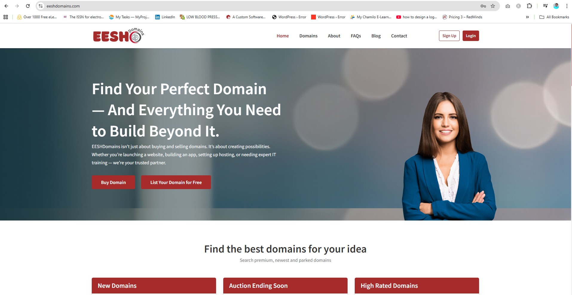 EESHDOMAINS — Website Designing In Hyderabad RedMinds