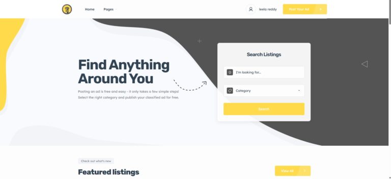 Real estate website design template featuring property listings, development information, and buyer enquiry options